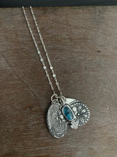 Load image into Gallery viewer, Our Lady of Guadalupe and teal kyanite charm set