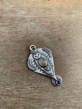 Load image into Gallery viewer, Owl pendant - labradorite and iolite