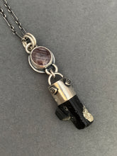 Load image into Gallery viewer, Ruby and black tourmaline crystal necklace