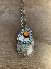 Load image into Gallery viewer, Lion with Lucin Variscite and a fire opal