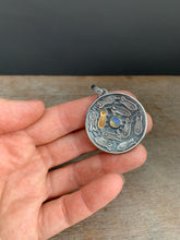 Load image into Gallery viewer, Silver fish parable pendant with labradorite