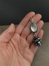 Load image into Gallery viewer, Cast cedar cone necklace with phantom Quartz