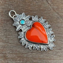 Load image into Gallery viewer, Roserita sacred heart pendant