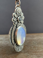 Load image into Gallery viewer, Opalite glass moon pendant