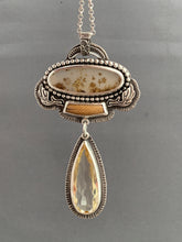 Load image into Gallery viewer, Faceted Scapolite with fossilized mammoth, and dendritic agate