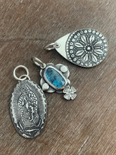 Load image into Gallery viewer, Our Lady of Guadalupe and teal kyanite charm set