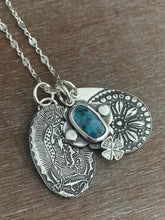 Load image into Gallery viewer, Our Lady of Guadalupe and teal kyanite charm set