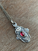 Load image into Gallery viewer, Owl pendant #7 - rhodolite garnet