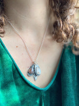 Load image into Gallery viewer, Botswana Agate, Peach moonstone, and Tanzanite Charms