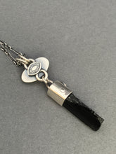 Load image into Gallery viewer, Labradorite and black tourmaline crystal necklace