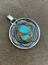 Load image into Gallery viewer, Amazonite in bronze double sided medallion