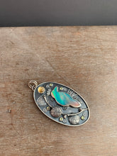 Load image into Gallery viewer, Aurora borealis raven necklace