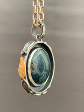 Load image into Gallery viewer, Swirly Leland blue fish parable pendant