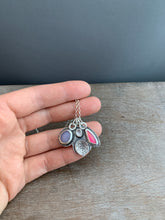 Load image into Gallery viewer, Vibrant Monstera Leaf Charm Set with Grey Spinel