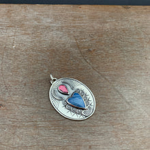 Load image into Gallery viewer, Leland blue and garnet Sacred Heart Pendant