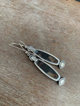 Load image into Gallery viewer, Montana agate eye and moon earrings