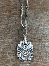Load image into Gallery viewer, Silver moon and eye charm