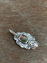 Load image into Gallery viewer, Watermelon tourmaline leaf charm