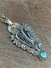 Load image into Gallery viewer, Net Jasper Amazonite and Citrine sacred heart pendant