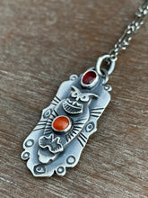 Load image into Gallery viewer, Owl pendant #15 -garnet and carnelian