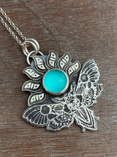 Load image into Gallery viewer, Moth pendant with Amazonite