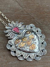 Load image into Gallery viewer, Garnet Sacred Heart pendant