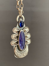 Load image into Gallery viewer, Tanzanite with Kyanite Shield pendant