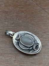 Load image into Gallery viewer, Grey moonstone double sided dragon egg medallion