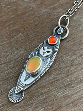 Load image into Gallery viewer, Owl pendant #12 - Opal and carnelian
