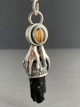Load image into Gallery viewer, Rutilated quartz and black tourmaline crystal necklace