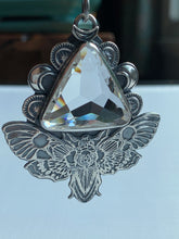 Load image into Gallery viewer, Moth pendant with vintage Swarovski Crystal prism