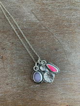 Load image into Gallery viewer, Vibrant Monstera Leaf Charm Set with Grey Spinel