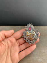 Load image into Gallery viewer, Garnet Sacred Heart pendant