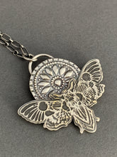 Load image into Gallery viewer, Silver Moth pendant