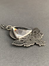 Load image into Gallery viewer, Moth pendant with vintage Swarovski Crystal prism
