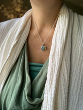 Load image into Gallery viewer, Small Turquoise charm with a 14k gold filled feather