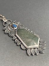 Load image into Gallery viewer, Polychrome jasper and labradorite pendant