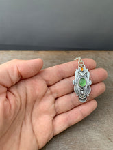Load image into Gallery viewer, Owl pendant #11 - Serpentine and Citrine