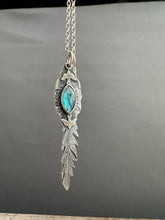 Load image into Gallery viewer, Cast Feather and Apatite Bird Charm