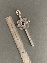 Load image into Gallery viewer, Large faceted garnet cross