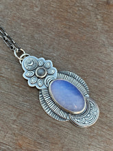 Load image into Gallery viewer, Opalite glass moon pendant
