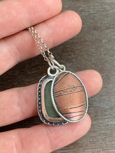 Load image into Gallery viewer, Sapphire charm collection with Etched Copper Pendant