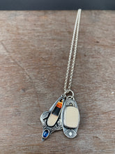 Load image into Gallery viewer, Fossilized Wooly Mammoth and Montana Agate Charm Set