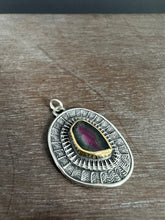 Load image into Gallery viewer, Raw tourmaline set in 22k gold