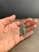 Load image into Gallery viewer, Ruby in zoisite with garnet eye charm