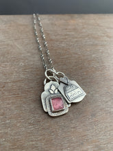 Load image into Gallery viewer, Home is where the heart is tourmaline charm set