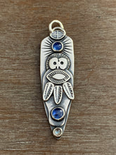 Load image into Gallery viewer, Owl pendant - kyanite and labradorite