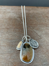 Load image into Gallery viewer, Sapphire and fossilized mammoth charms