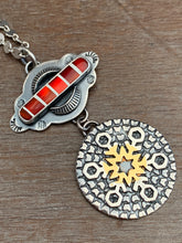 Load image into Gallery viewer, Red and white Candy Cane Snowflake Pendant