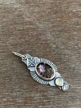 Load image into Gallery viewer, Cacoxenite and moonstone charm